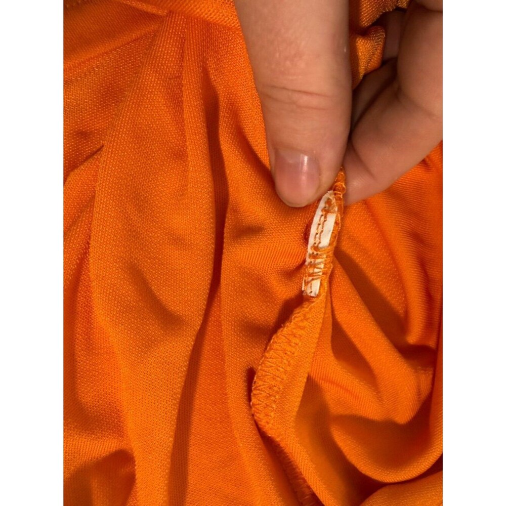 Zara Orange Cutout Midi Dress Size Large Bodycon Sleeveless Knot Front - Picture 5 of 6